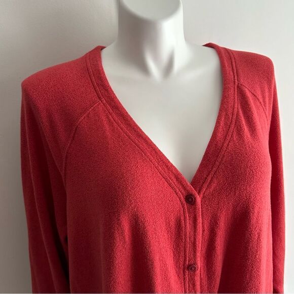 Salmon Buttom-up Cardigan Sweater, Size 3X, Columbia - Picture 3 of 8